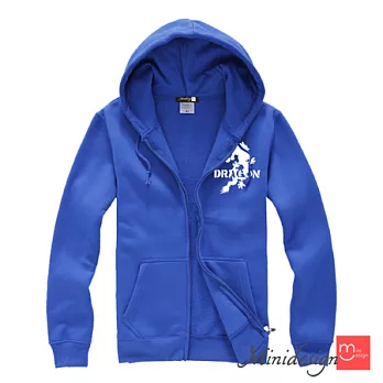 【Minidesign】神龍珠厚磅連帽外套(寶藍L)