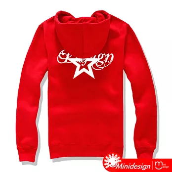 【Minidesign】Star Deseign厚磅連帽外套(紅色L)