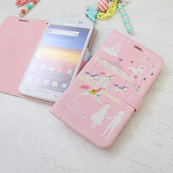 【韓國人氣品牌 Happymori】※Falling in love※ 側開手機皮套 可適用APPLE iphone4s/4粉紅色