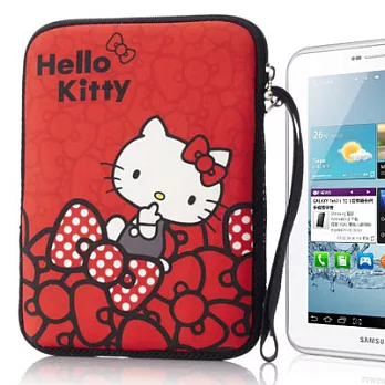 Hello Kitty 7吋平板保護袋-蝴蝶結紅