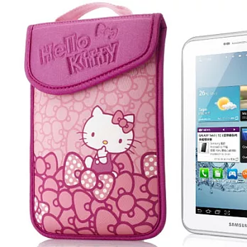 Hello Kitty 7吋平板保護袋(黏扣式)-蝴蝶結粉