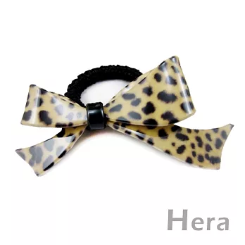 【Hera】蝴蝶女孩 豹紋不對稱蝴蝶結造型髮束(淺咖啡)