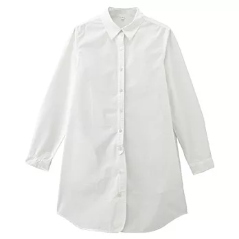 [MUJI 無印良品]女棉平織長版襯衫M柔白