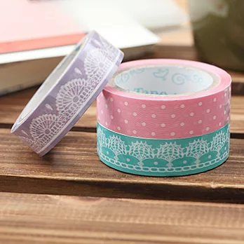 優雅的邊飾與圓點膠帶(3P)