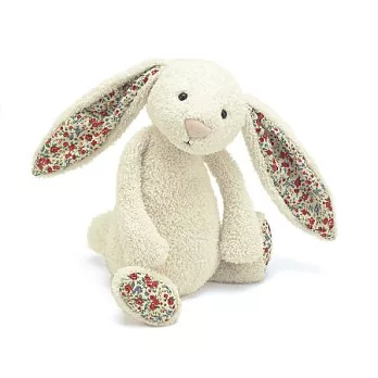 【英國 JELLYCAT】Blossom Bashful Cream Bunny Chime小碎花兔安撫玩偶(可發出悅耳風鈴聲)Cream 雪花白