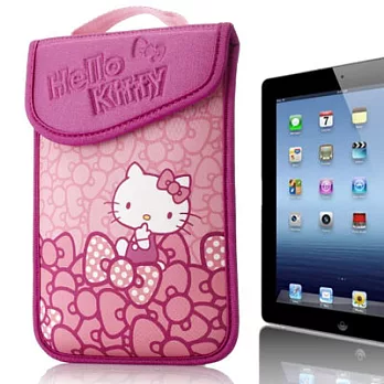 Hello Kitty10吋平板及小筆電保護袋(黏扣式)-蝴蝶結粉