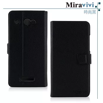Miravivi HTC Butterfly 蝴蝶機 可立式簡約薄型筆記本皮套時尚黑
