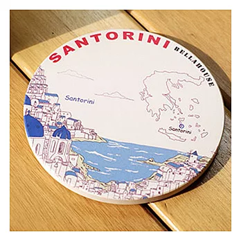 神奇陶瓷吸水杯墊_希臘_愛情海