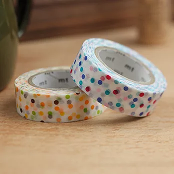 日本mt和紙膠帶2p/[法式圓點-紅藍x黃綠]