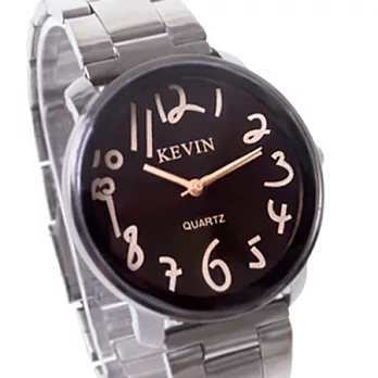 【Watch-123】天才學園 茶晶尖玻奇幻數字腕錶(黑)