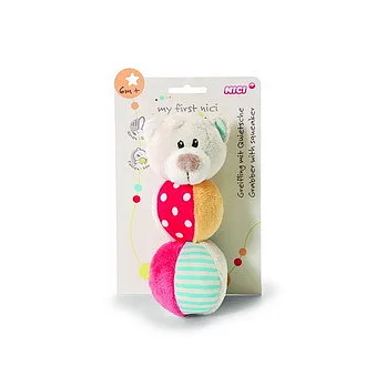 NICI 泰帕斯熊發聲握握玩具-16CM米白色-熊造型發聲玩具