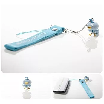 可愛動物造型手機掛飾-迷你窩-小啾藍色吊飾及粉藍掛繩