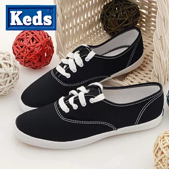 KEDS 萬年不敗經典素面帆布鞋-6黑色