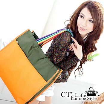 【CT Lafie】風采雙色實用購物書型側肩背袋