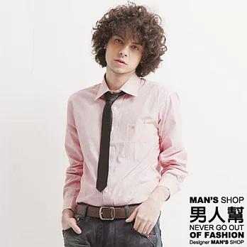 【男人幫 】S5070＊【男人幫經典M LOGO細線條長袖襯衫】FREE紅色