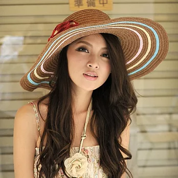【Lady c.c.】三色虹彩俏麗清甜遮陽帽(咖)