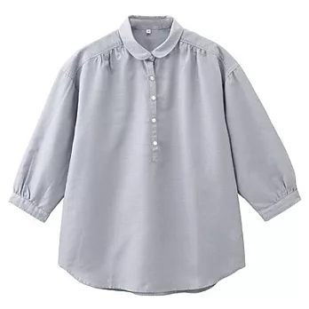 [MUJI 無印良品]女棉絲七分袖套衫M藍色