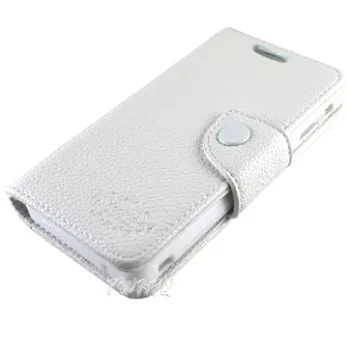 KooPin SONY Xperia V (LT25i) 雙料縫線 側掀(立架式)皮套科技白