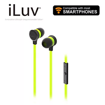 iLuv Neon Sound 高清耳道扁線式霓虹耳機-麥克風免持功能螢光綠(iEP336GRNN)