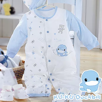 【KU.KU酷咕鴨】夏樂印花直兔裝 ( 06/1A)70藍