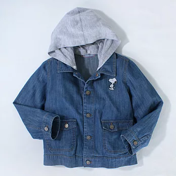 百事特童裝e店【SNOPPY】帥氣連帽牛仔外套150藍