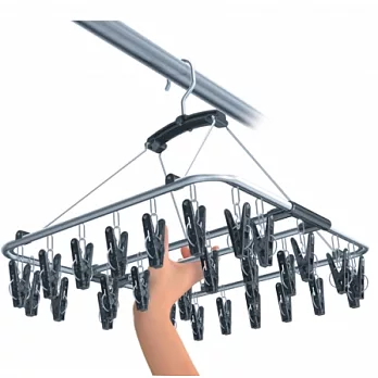 CB-Kogure繽紛系列鋁製室內曬衣架30夾黑色