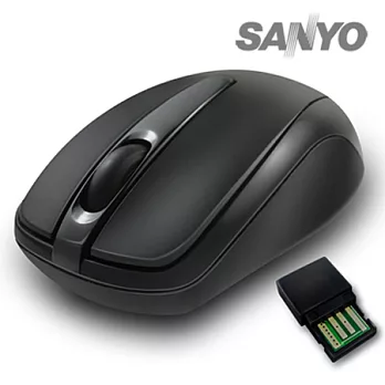 SANYO三洋超手感2.4G無線光學滑鼠(晶鑽黑)