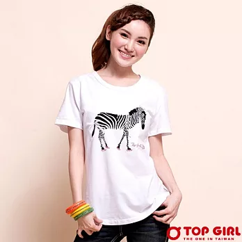 【TOP GIRL】生而自由棉圓領Tee-女M經典白