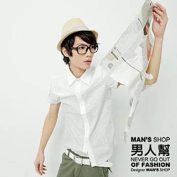 【男人幫】S0138＊【超有型復古紋路拉接短袖襯衫】M黃色