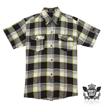 【男人幫 】S0181＊【雙口袋格紋短袖襯衫】MB款