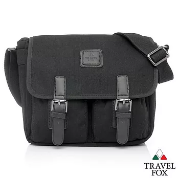 Travel Fox 旅狐索羅帆布側背包TB619-01-黑色