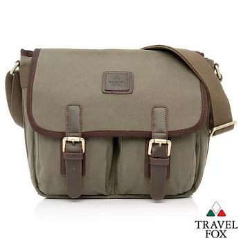 Travel Fox 旅狐索羅帆布側背包TB619-17-綠色