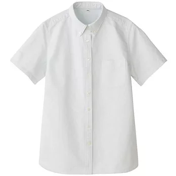 [MUJI 無印良品]女有機棉牛津短袖襯衫S綠色