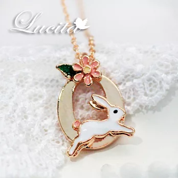 Lucita 超迷人 細緻可愛字母項鍊 小兔 小花 字母 O