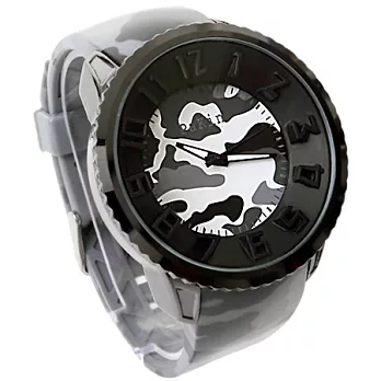 Watch-123 野戰迷彩 野戰風格超大錶面腕錶-迷彩灰