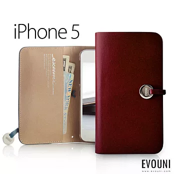L55 納＿皮夾護套＿iPhone 5酒紅