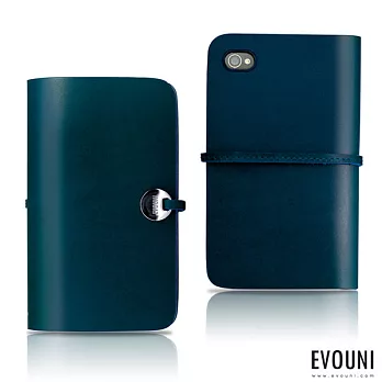 L52 弧＿真皮護套＿iPhone4S/4藍