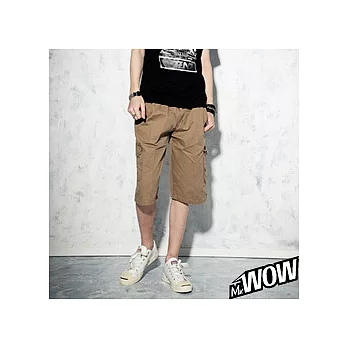 Mr.WOW英倫Camouflage涼感短褲L卡其色