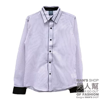 【男人幫 】S5167＊【時尚魅力直條紋長袖襯衫】S白底紅條紋