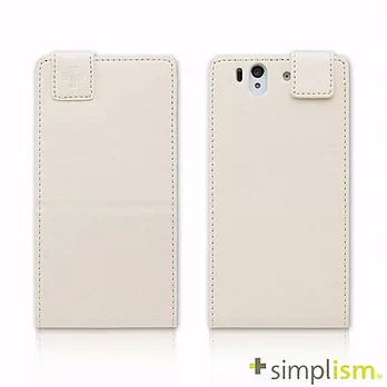 Simplism SONY Xperia Z 專用 縱開掀蓋式皮革保護套米色