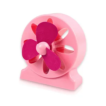 USB 花漾可充電式桌上型涼風扇粉紅色