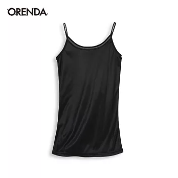 ORENDA 彈力緞面內搭細肩帶背心S黑色