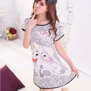 【Mujaki】迷幻熊牛奶絲輕柔居家服 (黑)