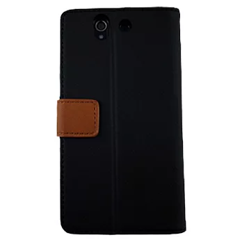 Lilycoco Sony Xperia Z C6602 撞色系多用途皮套黑色
