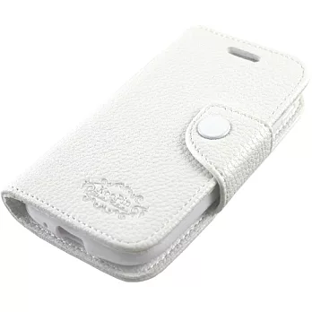 KooPin HTC Desire P 鳳蝶機 雙料縫線 側掀(立架式)皮套科技白