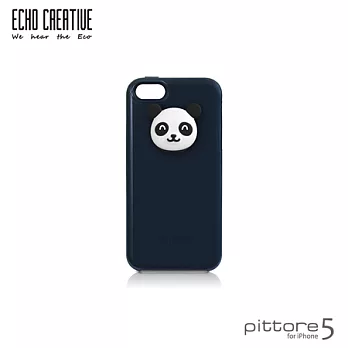 ECHO pittore ╳ iPhone 5保護殼/背蓋-俏皮熊貓-石墨色