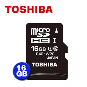Toshiba MicroSDHC Class10 UHS-1 記憶卡 16GB