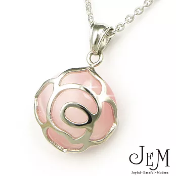 【JEM】瑰麗粉紅貓眼石德國鋼項鍊(QL43)