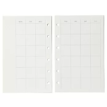[MUJI 無印良品]再生紙補充內頁(月記事)/迷你.6孔(M)