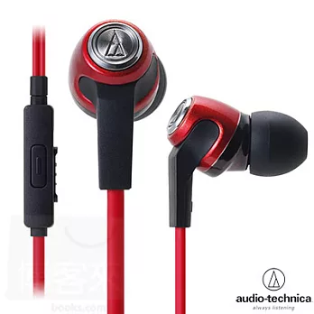 日本鐵三角 Audio-Technica ATH-CK323iS 紅色RD 智慧型手機專用 耳道耳機